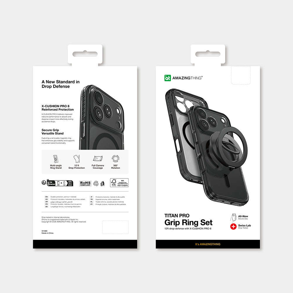 iPhone 18 Pro Kılıf M-safe Şarj Özellikli Yüzük Standlı Amazingthing Titan Pro Grip Ring Serisi Kılıf