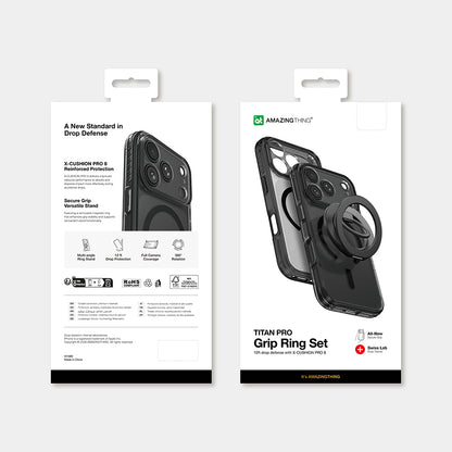 iPhone 18 Pro Kılıf M-safe Şarj Özellikli Yüzük Standlı Amazingthing Titan Pro Grip Ring Serisi Kılıf