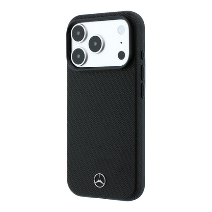 iPhone 18 Pro Kılıf Mercedes Benz Orijinal Lisanslı M-safe Şarj Özellikli 3D Metal Logolu Wrap Wood Deri Kılıf
