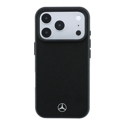 iPhone 18 Pro Kılıf Mercedes Benz Orijinal Lisanslı M-safe Şarj Özellikli 3D Metal Logolu Wrap Wood Deri Kılıf