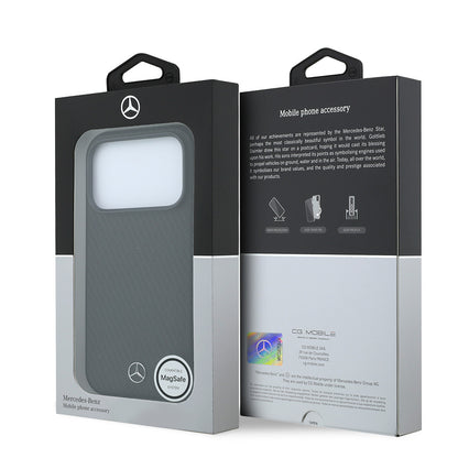 iPhone 18 Pro Kılıf Mercedes Benz Orijinal Lisanslı M-safe Şarj Özellikli 3D Metal Logolu Wrap Wood Deri Kılıf