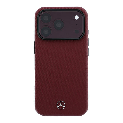 iPhone 18 Pro Kılıf Mercedes Benz Orijinal Lisanslı M-safe Şarj Özellikli 3D Metal Logolu Wrap Wood Deri Kılıf