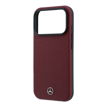 iPhone 18 Pro Kılıf Mercedes Benz Orijinal Lisanslı M-safe Şarj Özellikli 3D Metal Logolu Wrap Wood Deri Kılıf