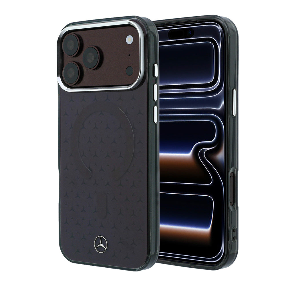 iPhone 18 Pro Kılıf Mercedes Benz Orijinal Lisanslı M-safe Şarj Özellikli Çift Katmanlı Yıldız Desenli Sert PC Kılıf