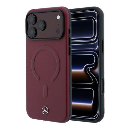 iPhone 18 Pro Kılıf Mercedes Benz Orijinal Lisanslı M-safe Şarj Özellikli Metal Yıldız Logolu Kabartmalı Deri Kılıf