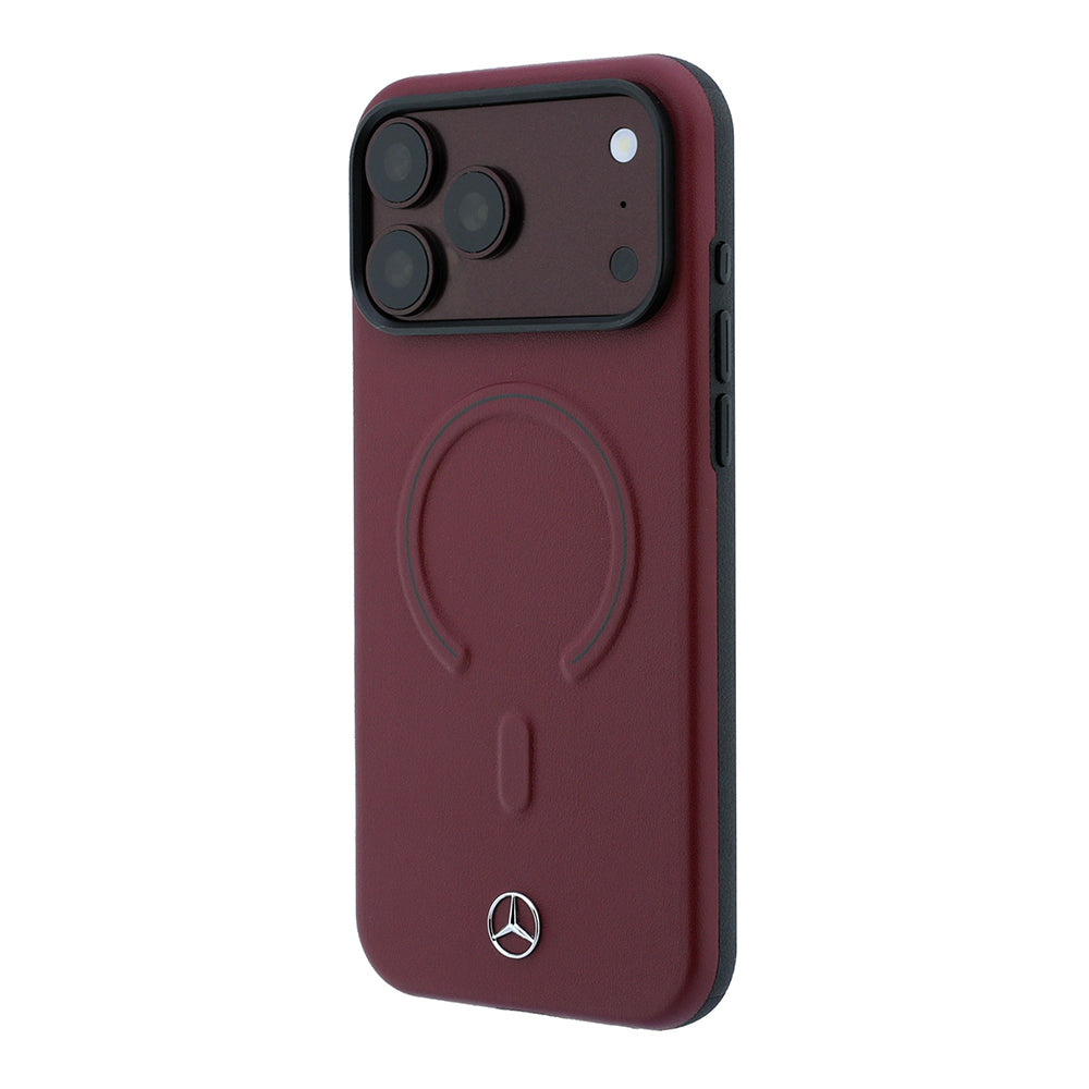 iPhone 18 Pro Kılıf Mercedes Benz Orijinal Lisanslı M-safe Şarj Özellikli Metal Yıldız Logolu Kabartmalı Deri Kılıf