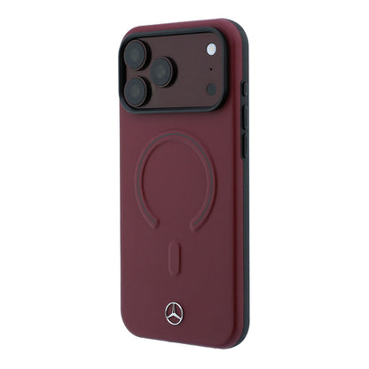 iPhone 18 Pro Kılıf Mercedes Benz Orijinal Lisanslı M-safe Şarj Özellikli Metal Yıldız Logolu Kabartmalı Deri Kılıf