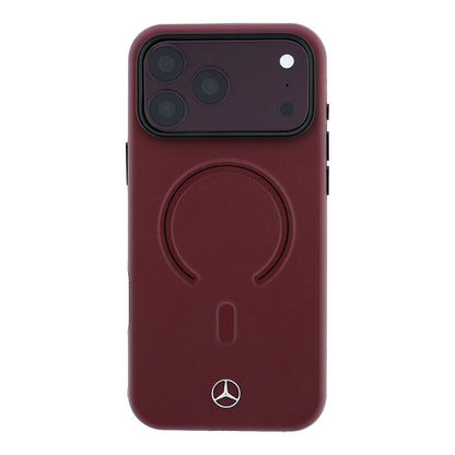 iPhone 18 Pro Kılıf Mercedes Benz Orijinal Lisanslı M-safe Şarj Özellikli Metal Yıldız Logolu Kabartmalı Deri Kılıf