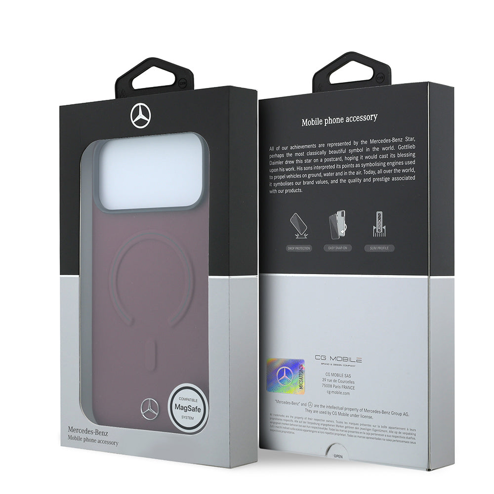 iPhone 18 Pro Kılıf Mercedes Benz Orijinal Lisanslı M-safe Şarj Özellikli Metal Yıldız Logolu Kabartmalı Deri Kılıf