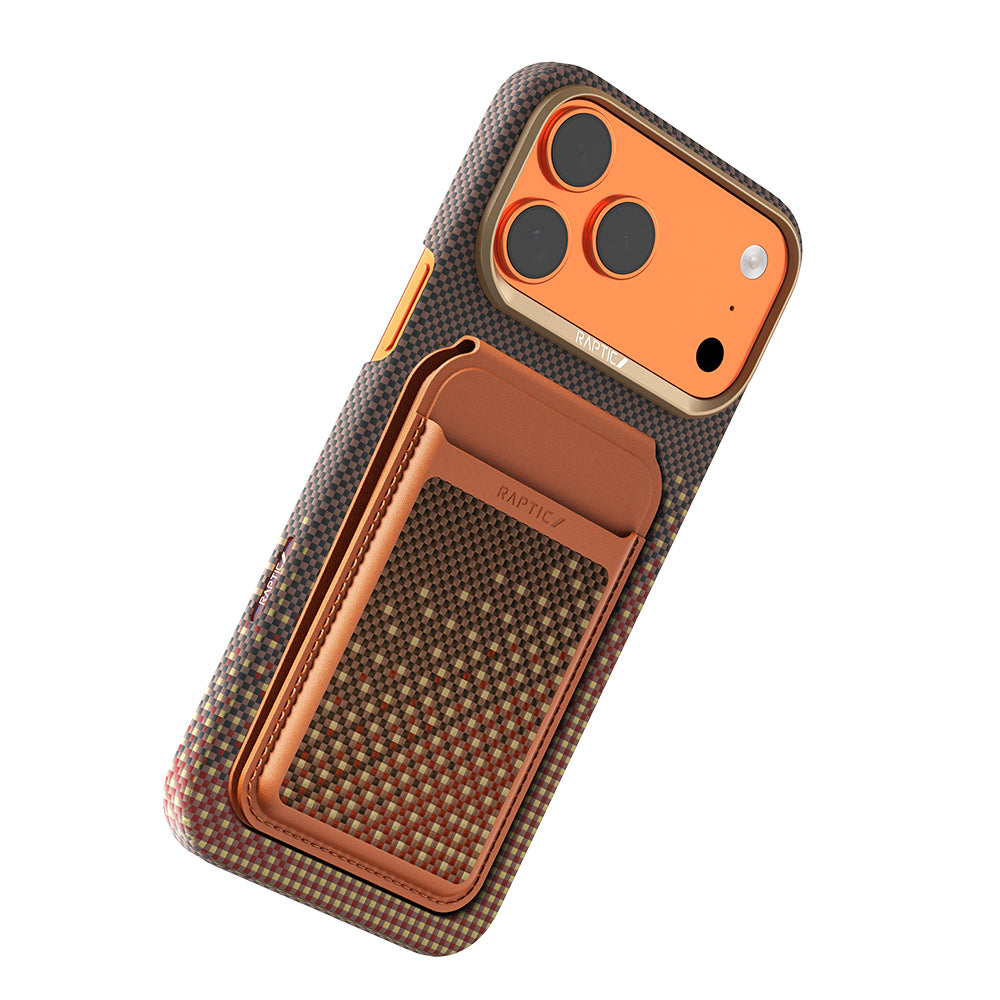 iPhone 18 Pro Kılıf Raptic 2in1 Bundle Kit Aramid Skin Serenity Serisi Kartlık ve Karbon Kılıf