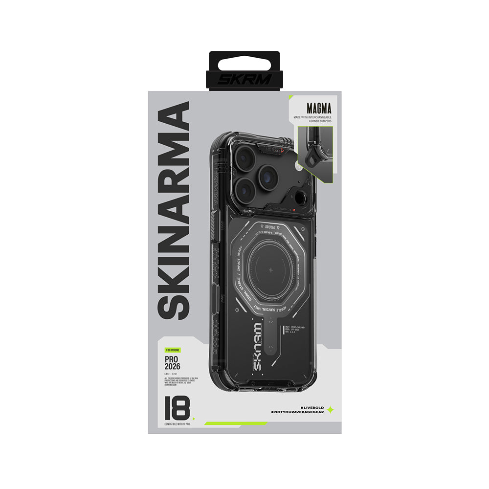 iPhone 18 Pro Kılıf SkinArma M-safe Şarj Özellikli Airbag Tasarımlı Magma Kılıf