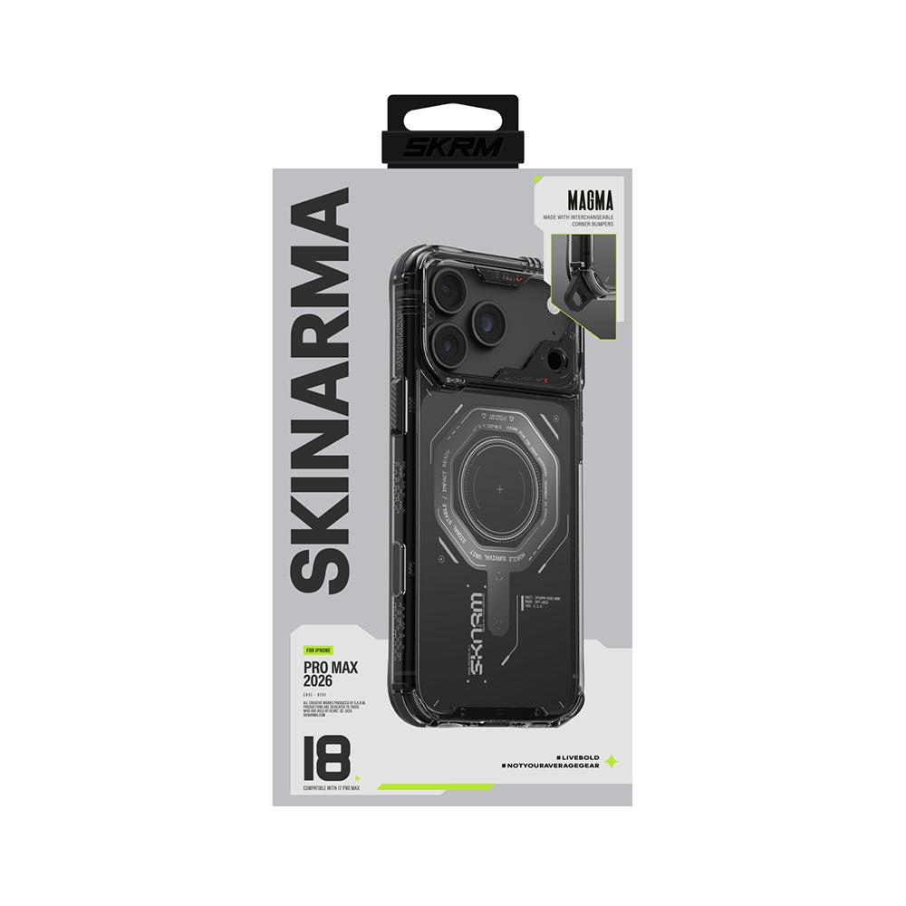 iPhone 18 Pro Kılıf SkinArma M-safe Şarj Özellikli Airbag Tasarımlı Magma Kılıf