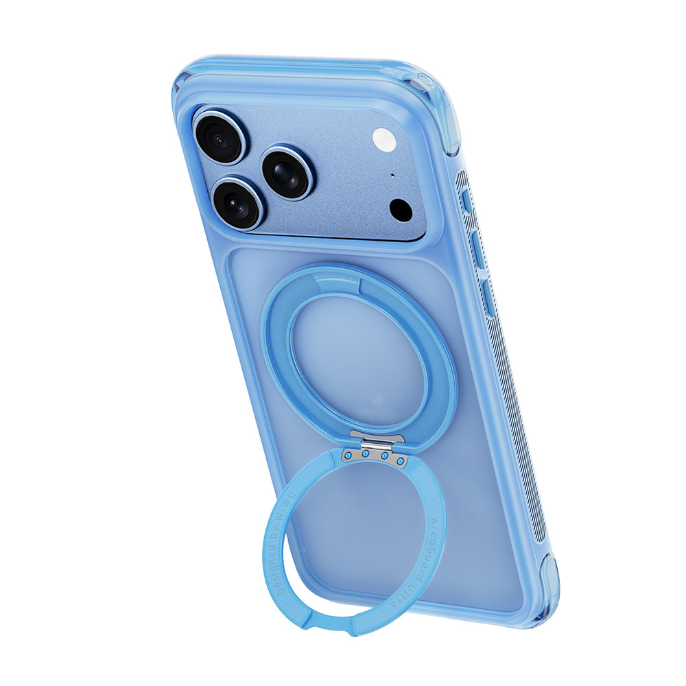 iPhone 18 Pro Kılıf Wiwu AG-203 AeroGuard Ultra Serisi M-safe Şarj Özellikli Airbag Tasarımlı Standlı Kılıf