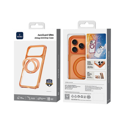iPhone 18 Pro Kılıf Wiwu AG-203 AeroGuard Ultra Serisi M-safe Şarj Özellikli Airbag Tasarımlı Standlı Kılıf