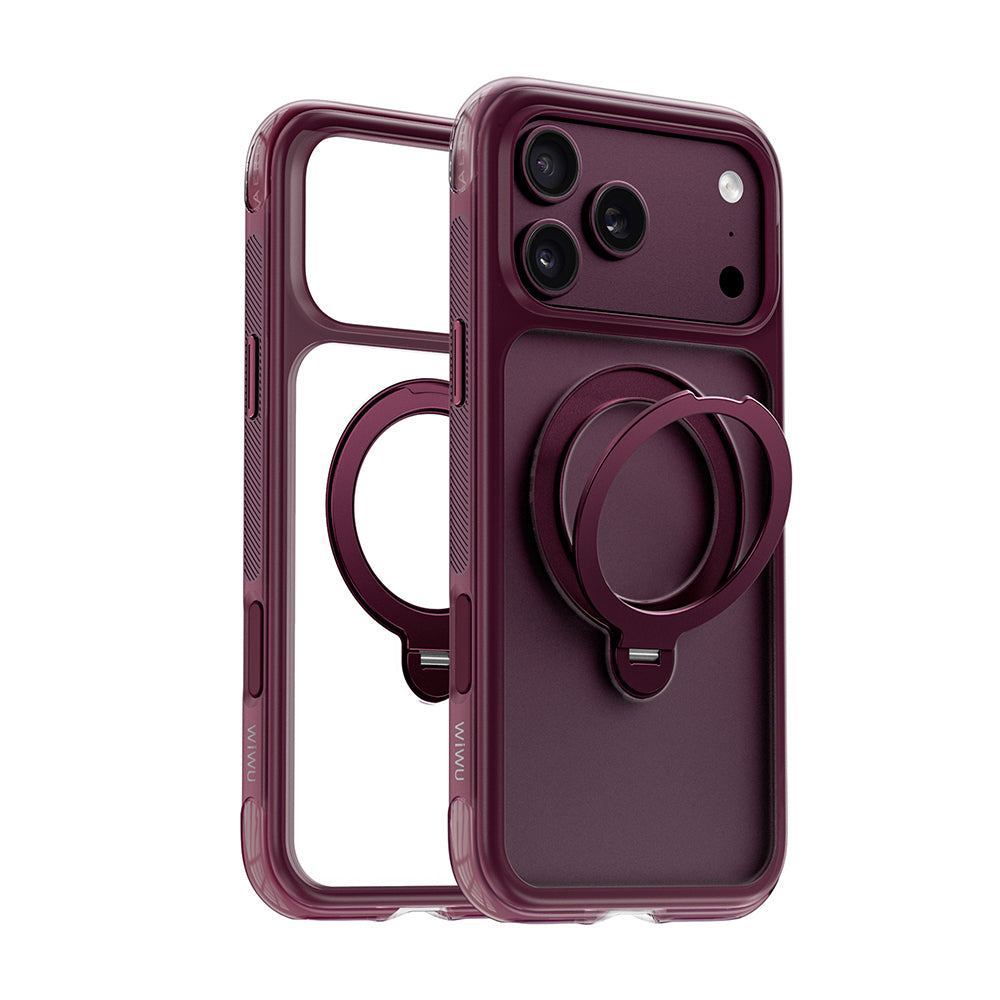 iPhone 18 Pro Kılıf Wiwu AS-203 AeroShield Ultra Serisi M-safe Şarj Özellikli Airbag Tasarımlı Standlı Kılıf