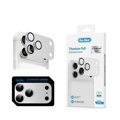 iPhone 18 Pro Max Go Des FC007 Titanyum Serisi Anti Reflective Kamera Lens Koruyucu