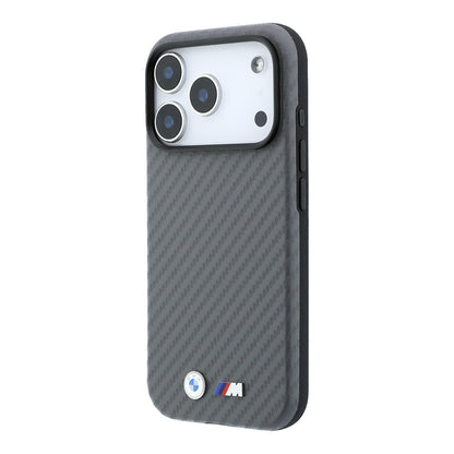 iPhone 18 Pro Max Kılıf BMW Orijinal Lisanslı M-safe Şarj Özellikli Karbon Fiber Tasarımlı ve Metal Logolu PU Deri Kılıf