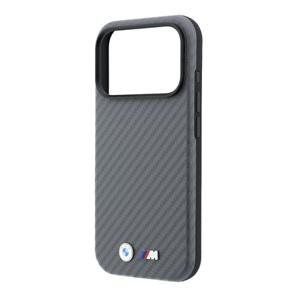 iPhone 18 Pro Max Kılıf BMW Orijinal Lisanslı M-safe Şarj Özellikli Karbon Fiber Tasarımlı ve Metal Logolu PU Deri Kılıf