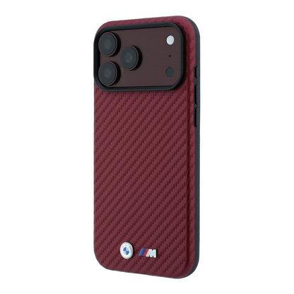 iPhone 18 Pro Max Kılıf BMW Orijinal Lisanslı M-safe Şarj Özellikli Karbon Fiber Tasarımlı ve Metal Logolu PU Deri Kılıf