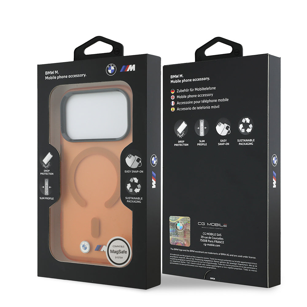 iPhone 18 Pro Max Kılıf BMW Orijinal Lisanslı M-safe Şarj Özellikli Metal Buton Tasarımlı Buzlu IML Baskılı Kılıf
