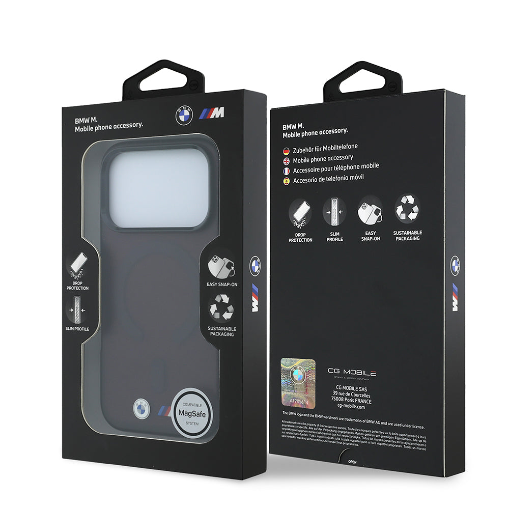 iPhone 18 Pro Max Kılıf BMW Orijinal Lisanslı M-safe Şarj Özellikli Metal Buton Tasarımlı Buzlu IML Baskılı Kılıf