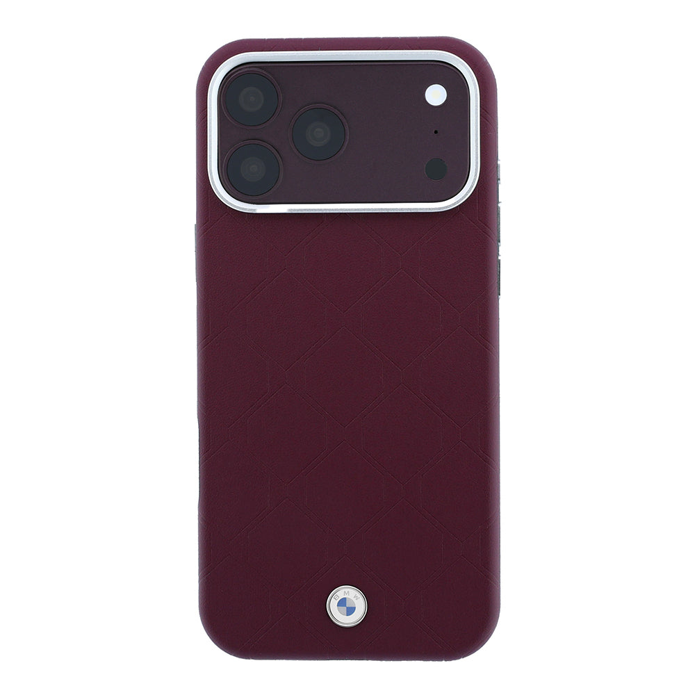iPhone 18 Pro Max Kılıf BMW Orijinal Lisanslı M-safe Şarj Özellikli Metal Logolu Kabartmalı Kapitone Deri Kılıf