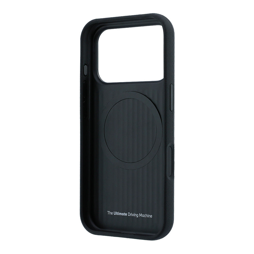 iPhone 18 Pro Max Kılıf BMW Orijinal Lisanslı M-safe Şarj Özellikli Metal Logolu Karbon Fiber Kevlar Kılıf