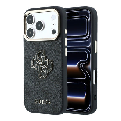 iPhone 18 Pro Max Kılıf Guess Orijinal Lisanslı 4G Büyük Resin Logolu PU Kılıf