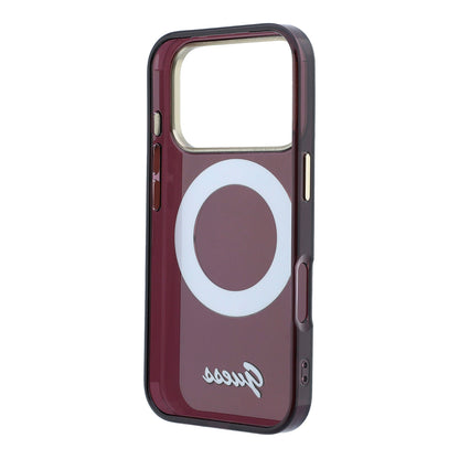 iPhone 18 Pro Max Kılıf Guess Orijinal Lisanslı M-safe Şarj Özellikli 360 Derece Dönebilen Standlı Metal Yazı Logolu Silikon Kılıf