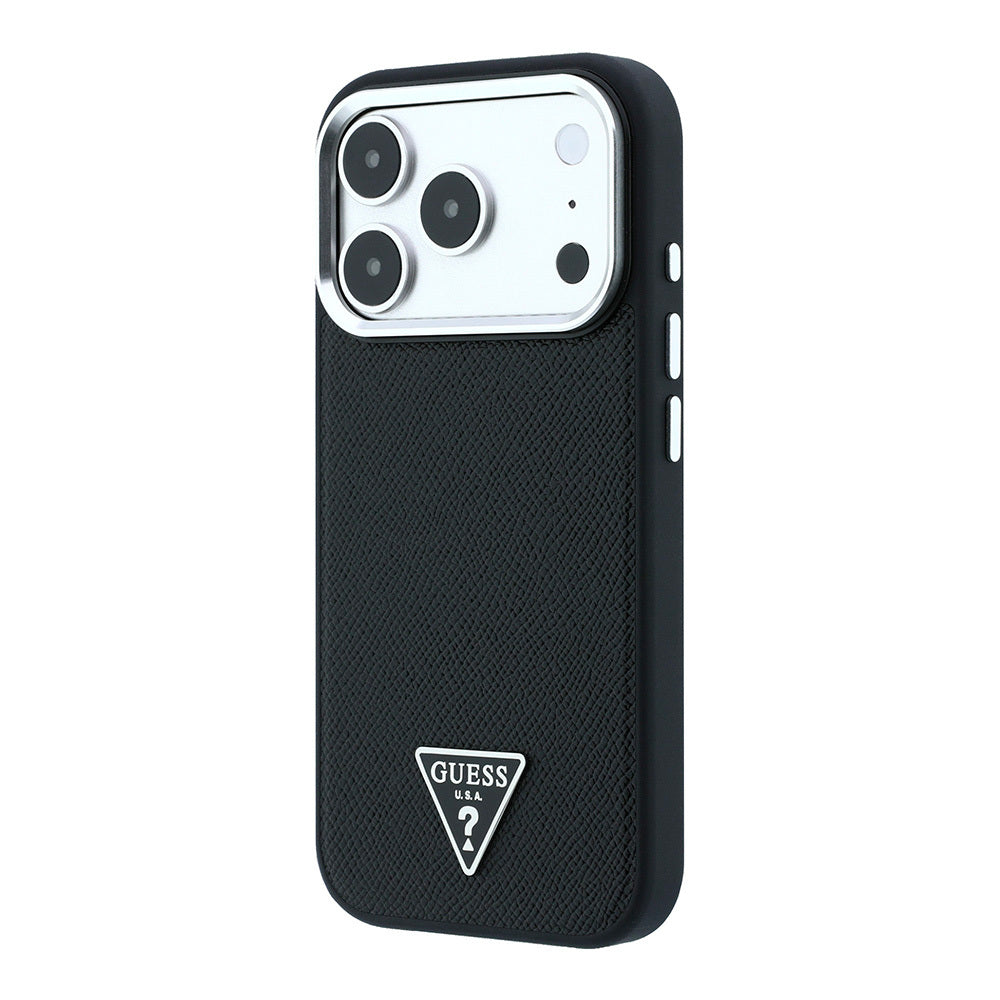 iPhone 18 Pro Max Kılıf Guess Orijinal Lisanslı M-safe Şarj Özellikli Grained Triangle Kılıf