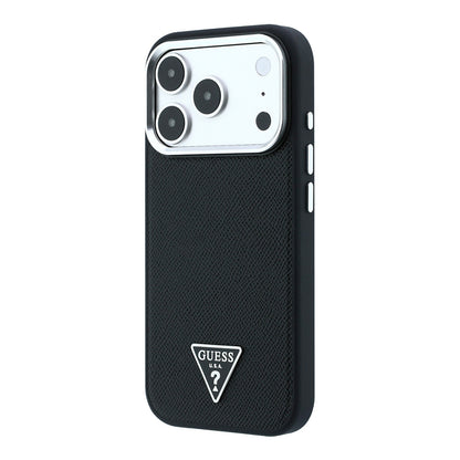 iPhone 18 Pro Max Kılıf Guess Orijinal Lisanslı M-safe Şarj Özellikli Grained Triangle Kılıf