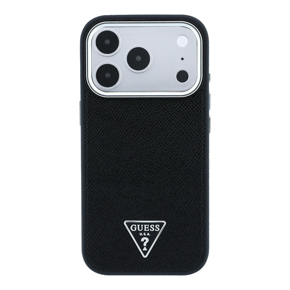 iPhone 18 Pro Max Kılıf Guess Orijinal Lisanslı M-safe Şarj Özellikli Grained Triangle Kılıf