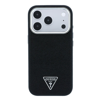 iPhone 18 Pro Max Kılıf Guess Orijinal Lisanslı M-safe Şarj Özellikli Grained Triangle Kılıf