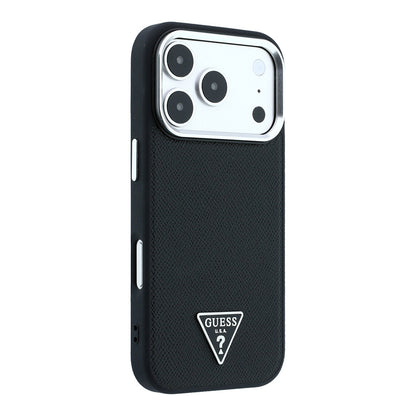 iPhone 18 Pro Max Kılıf Guess Orijinal Lisanslı M-safe Şarj Özellikli Grained Triangle Kılıf
