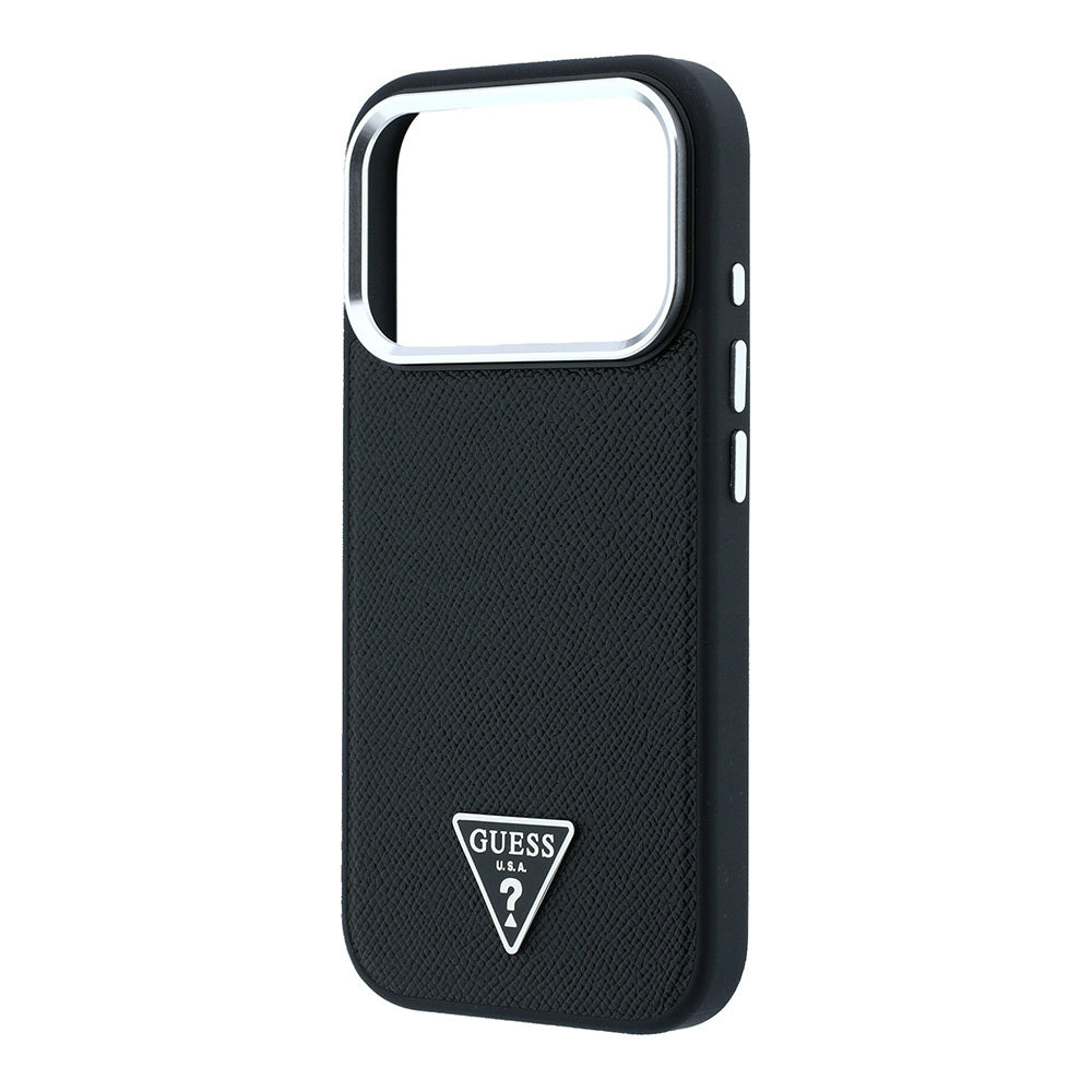 iPhone 18 Pro Max Kılıf Guess Orijinal Lisanslı M-safe Şarj Özellikli Grained Triangle Kılıf
