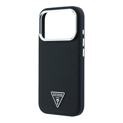 iPhone 18 Pro Max Kılıf Guess Orijinal Lisanslı M-safe Şarj Özellikli Grained Triangle Kılıf