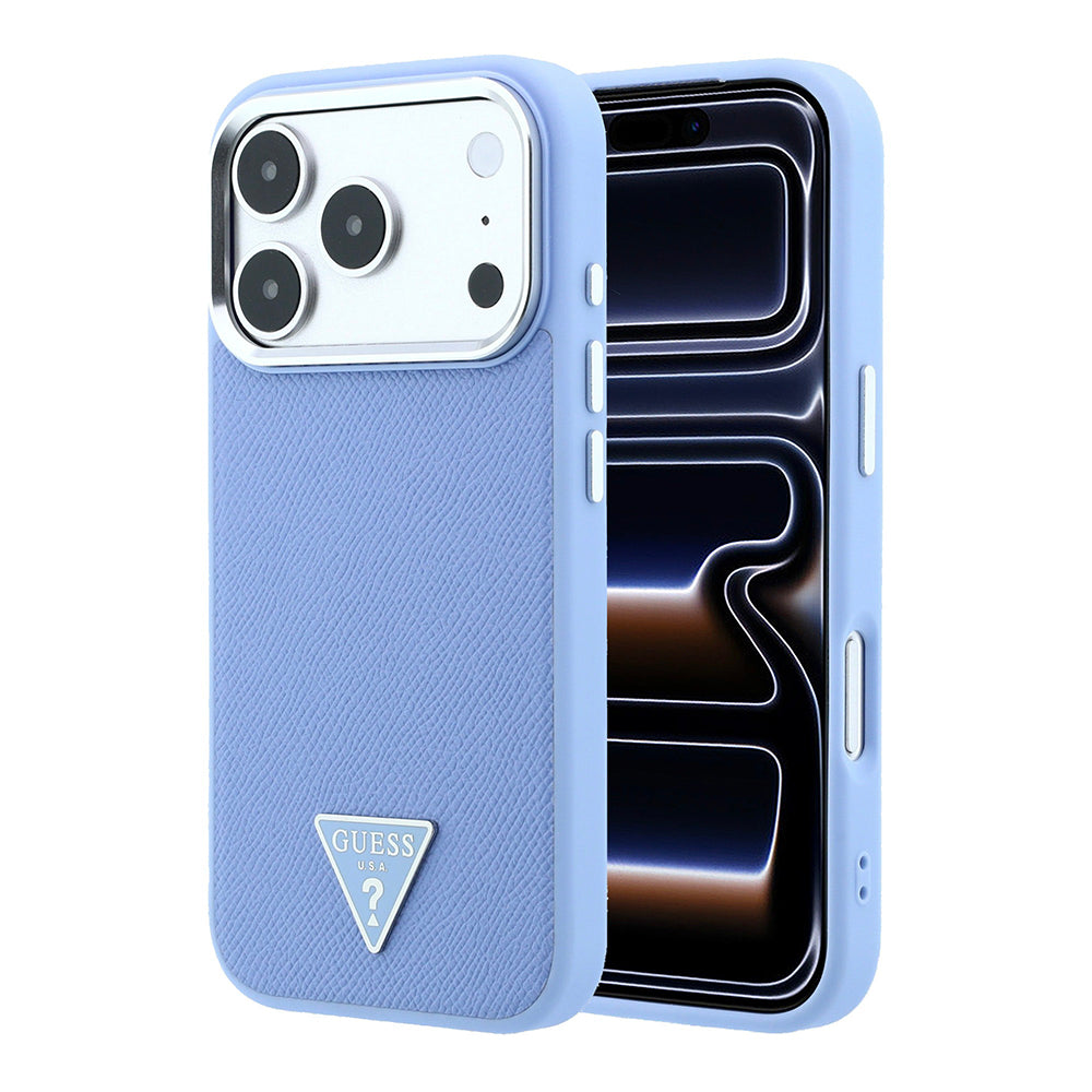 iPhone 18 Pro Max Kılıf Guess Orijinal Lisanslı M-safe Şarj Özellikli Grained Triangle Kılıf