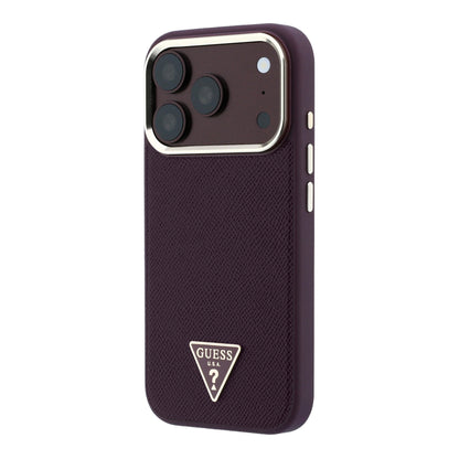iPhone 18 Pro Max Kılıf Guess Orijinal Lisanslı M-safe Şarj Özellikli Grained Triangle Kılıf