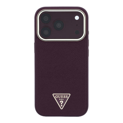 iPhone 18 Pro Max Kılıf Guess Orijinal Lisanslı M-safe Şarj Özellikli Grained Triangle Kılıf