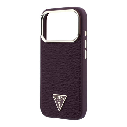 iPhone 18 Pro Max Kılıf Guess Orijinal Lisanslı M-safe Şarj Özellikli Grained Triangle Kılıf