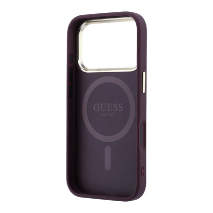 iPhone 18 Pro Max Kılıf Guess Orijinal Lisanslı M-safe Şarj Özellikli Grained Triangle Kılıf