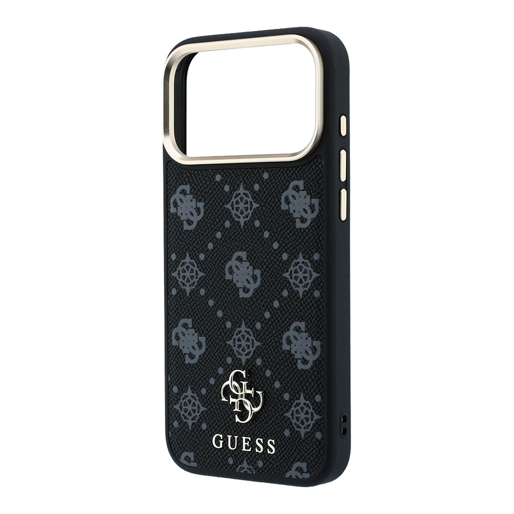 iPhone 18 Pro Max Kılıf Guess Orijinal Lisanslı M-safe Şarj Özellikli Klasik Yazı ve 4G Logolu PU Deri Peony Kılıf