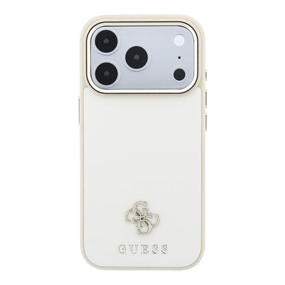iPhone 18 Pro Max Kılıf Guess Orijinal Lisanslı M-safe Şarj Özellikli Klasik Yazı ve 4G Logolu PU Deri Saffiano Kılıf