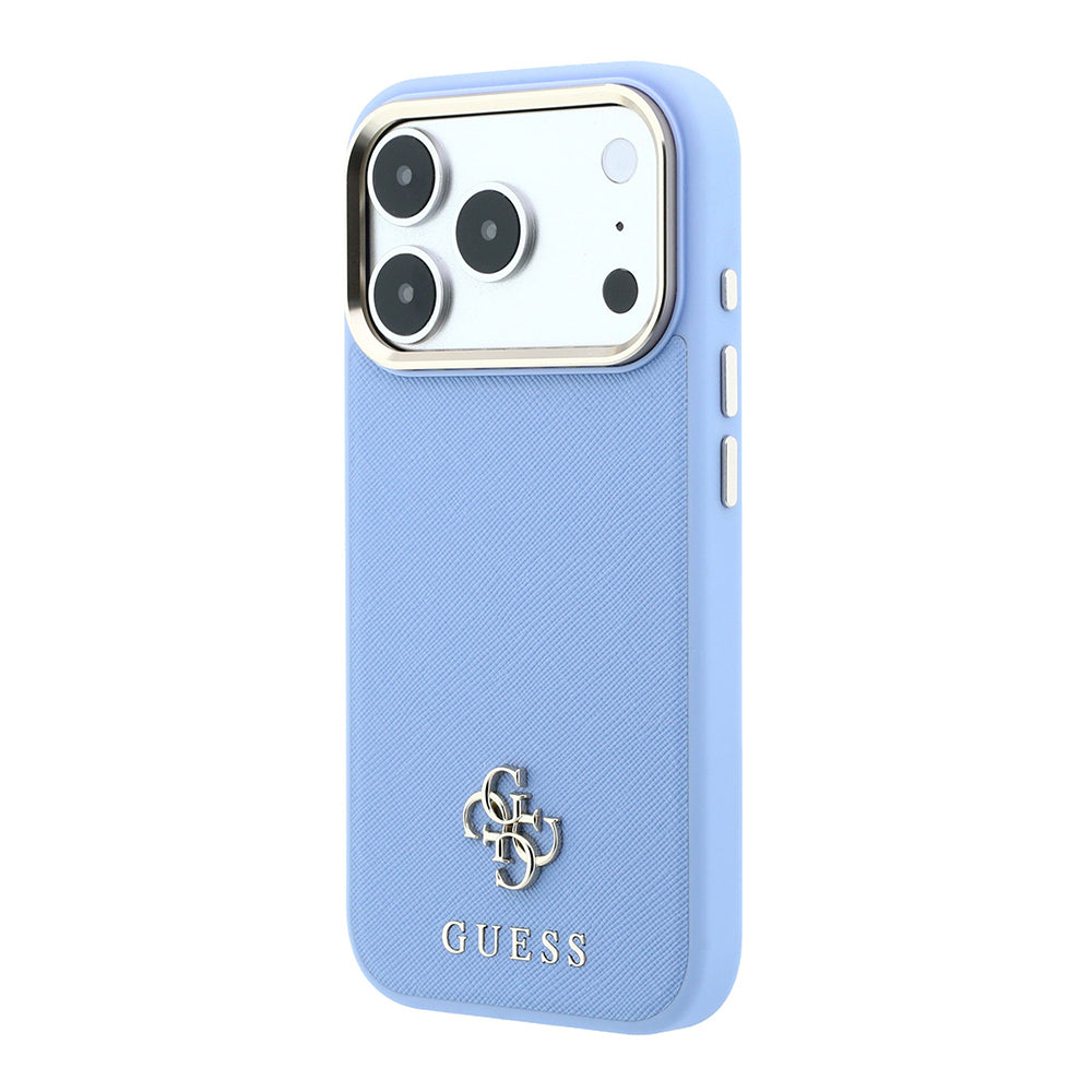 iPhone 18 Pro Max Kılıf Guess Orijinal Lisanslı M-safe Şarj Özellikli Klasik Yazı ve 4G Logolu PU Deri Saffiano Kılıf