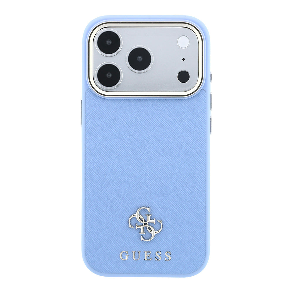 iPhone 18 Pro Max Kılıf Guess Orijinal Lisanslı M-safe Şarj Özellikli Klasik Yazı ve 4G Logolu PU Deri Saffiano Kılıf