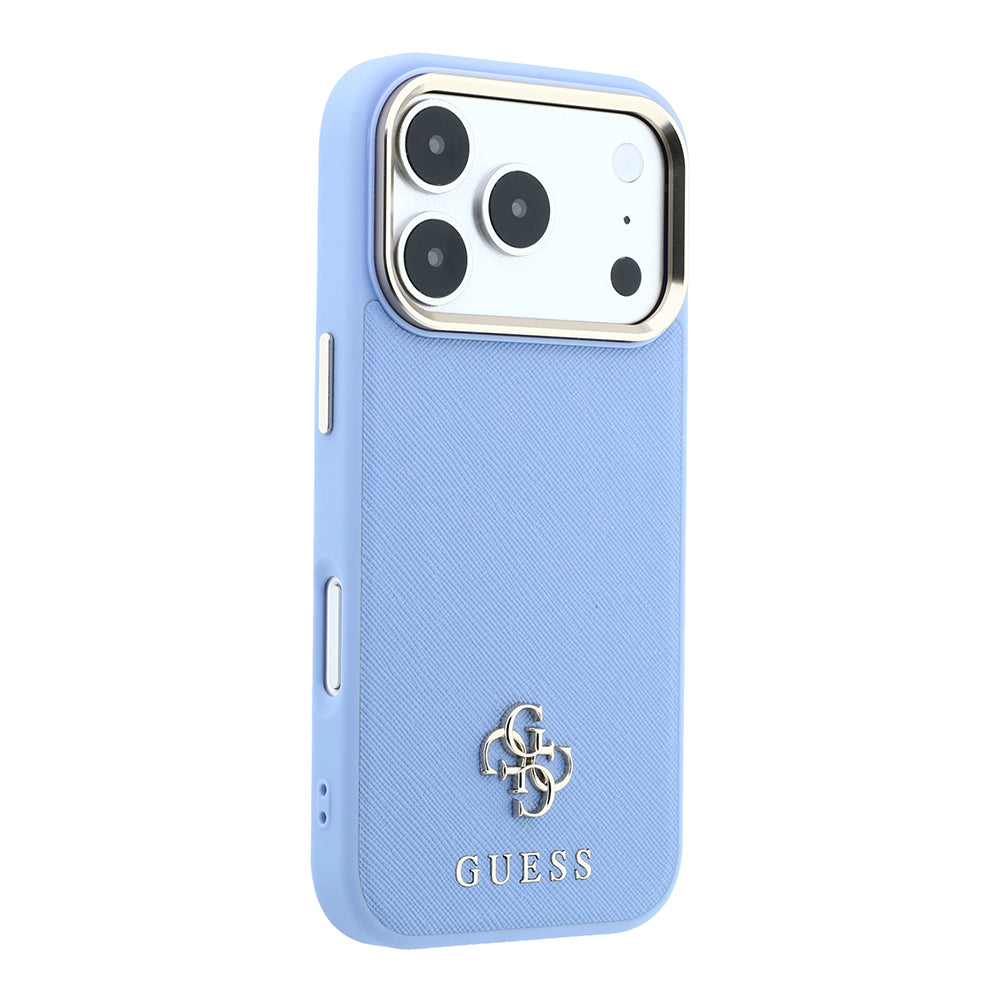 iPhone 18 Pro Max Kılıf Guess Orijinal Lisanslı M-safe Şarj Özellikli Klasik Yazı ve 4G Logolu PU Deri Saffiano Kılıf