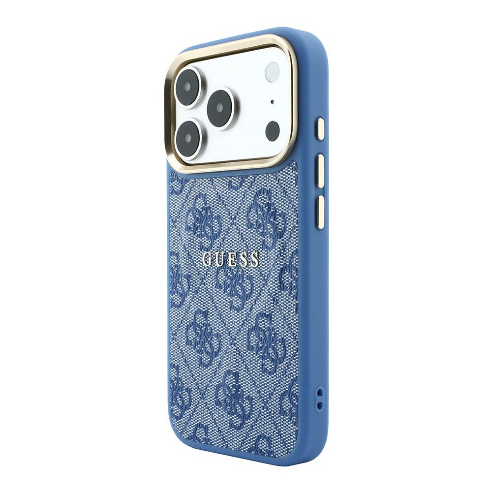 iPhone 18 Pro Max Kılıf Guess Orijinal Lisanslı M-safe Şarj Özellikli Metal Kamera Çerçeveli C-Magnet 4G Desenli Yazı Logolu Kılıf