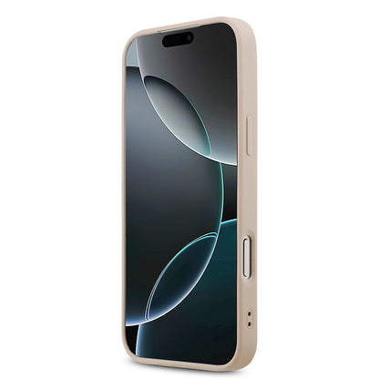 iPhone 18 Pro Max Kılıf Guess Orijinal Lisanslı M-safe Şarj Özellikli PU Deri Taşlı Üçgen Logo 4G Desenli Strass Kılıf