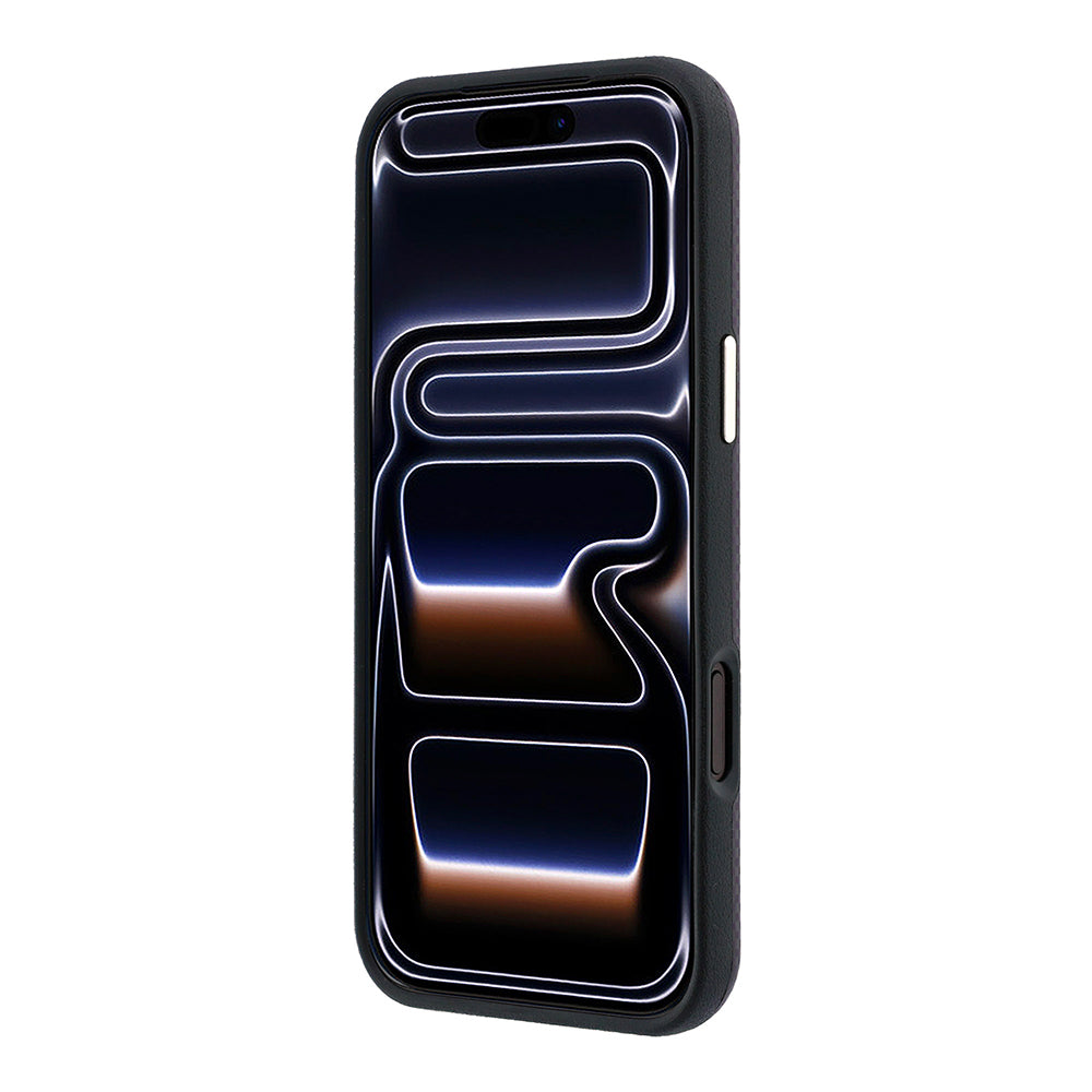 iPhone 18 Pro Max Kılıf Guess Orijinal Lisanslı M-safe Şarj Özellikli PU Metal Üçgen Logolu Karbon Fiber Kevlar Kılıf