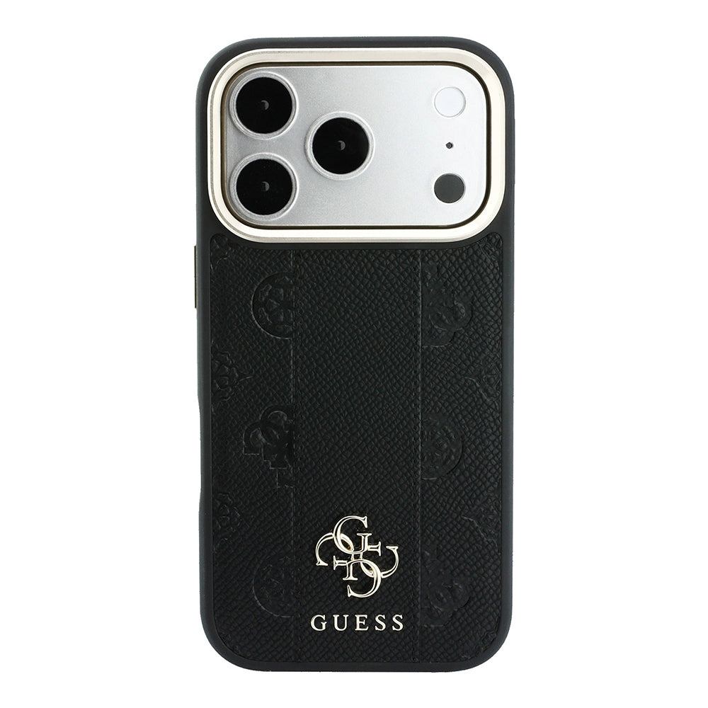 iPhone 18 Pro Max Kılıf Guess Orijinal Lisanslı M-safe Şarj Özellikli Şeritli Peony 4G ve Yazı Logolu Kılıf